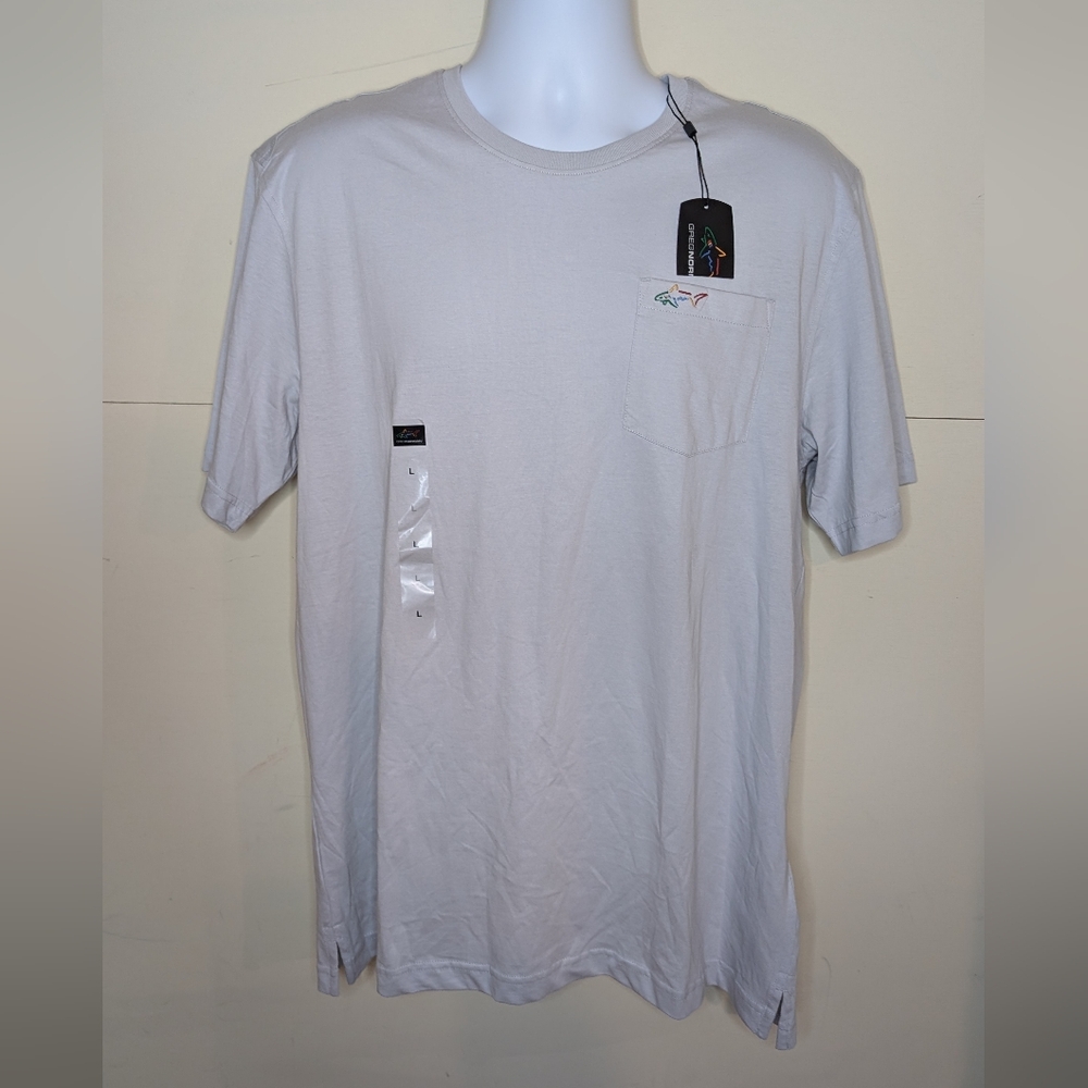 NWT Greg Norman Casual Short Sleeve Tee Light Gray - Picture 1 of 7